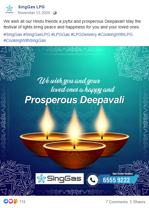 SingGas LPG marketing deepavali celeb
