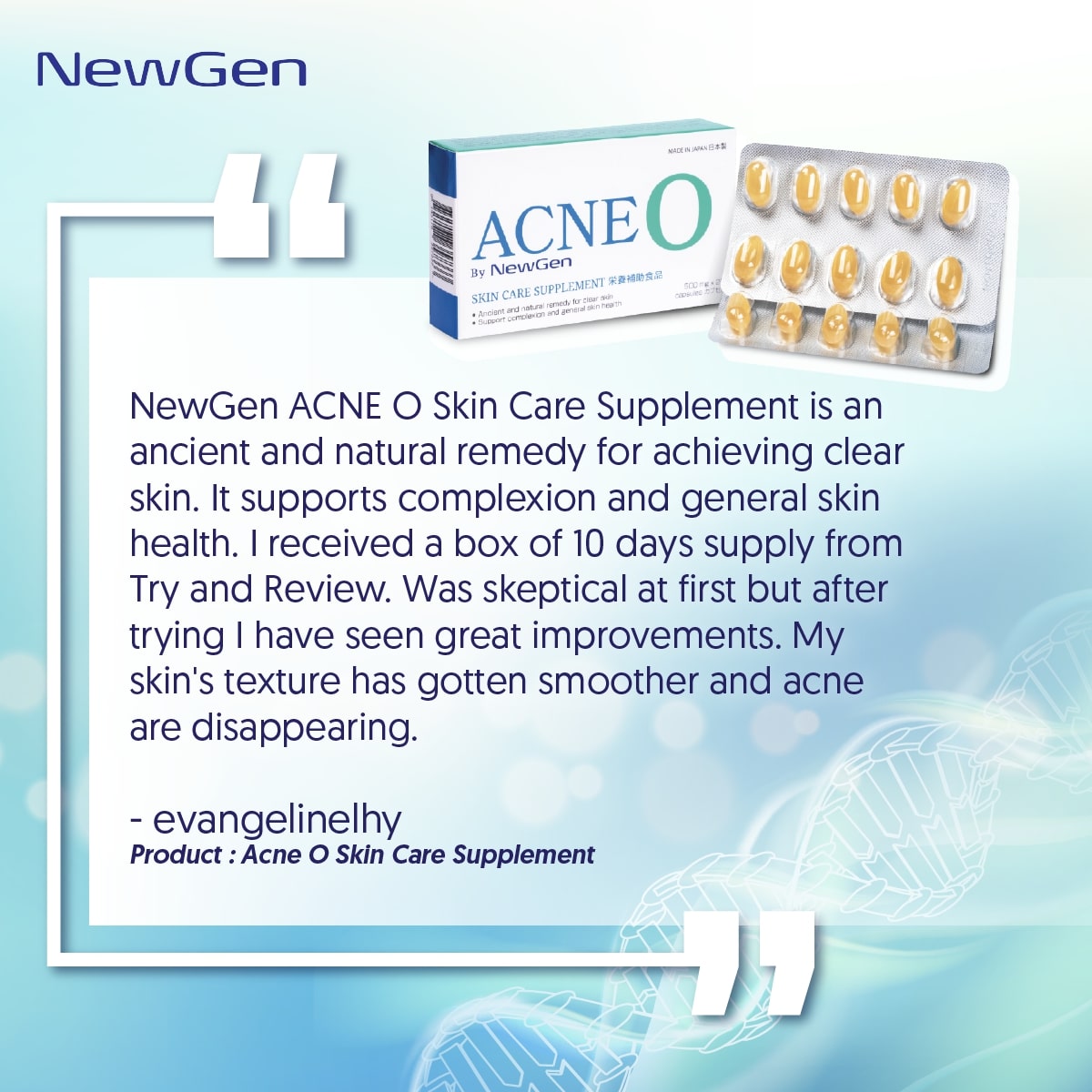 New Gen Acne O Result Evangeline