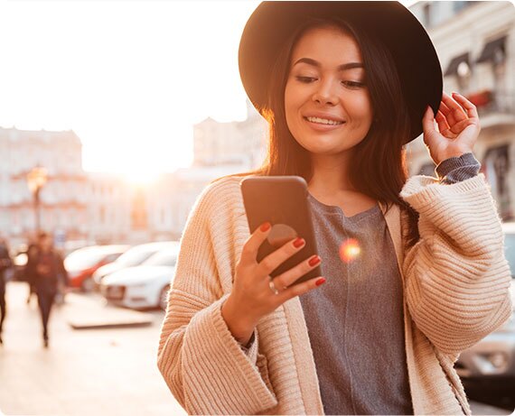 Women using a cellphone